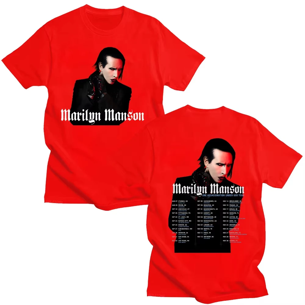 Marilyn Manson T-shirt Summer Short Sleeve Male Tshirts Casual Fashion Oversized Unisex Streetwear Trendy Cotton Couples Classic