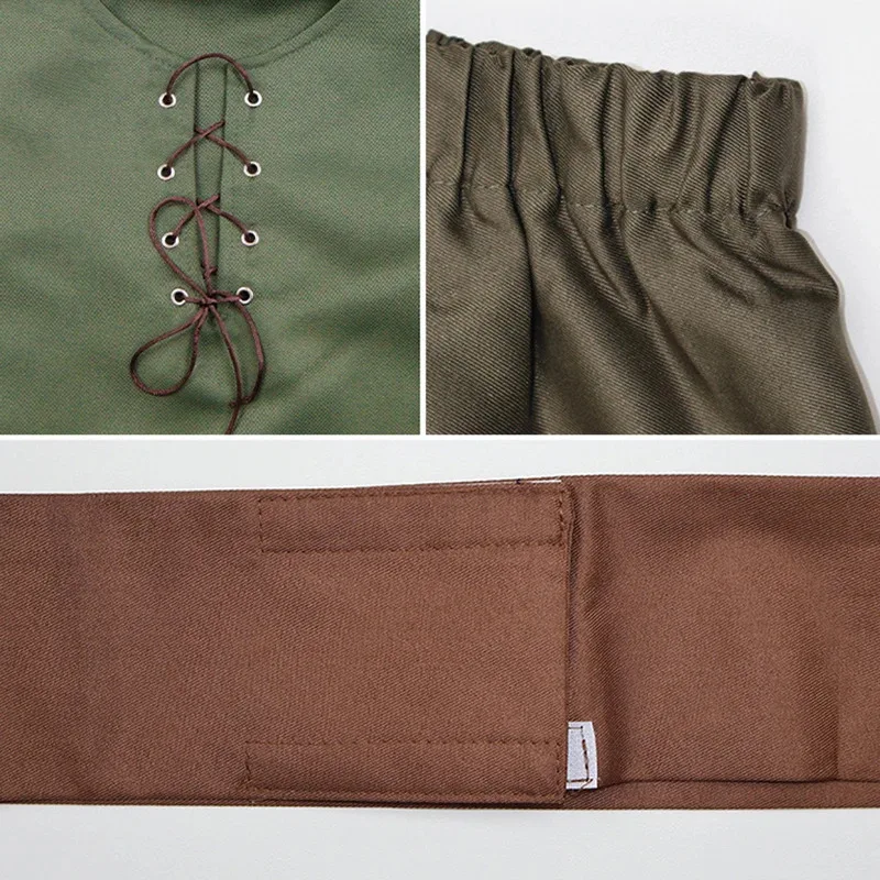 Movie Hiccup Costume wig Green T Shirt Pant Brown Vest Set Halloween adult cartoon dragon Training cosplaya;3,v'5.t;8,