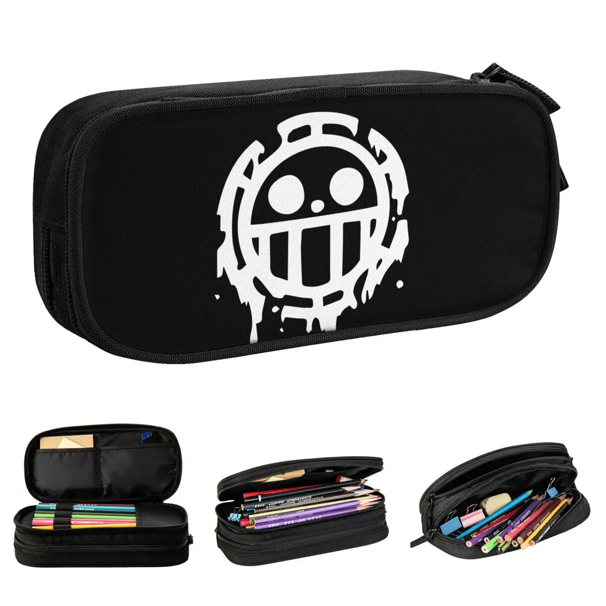 Trafalgar D. Water Law One Piece Pencil Case Luffy Anime Pencilcases Pen Holder for Student Big Capacity Bags Gifts Stationery