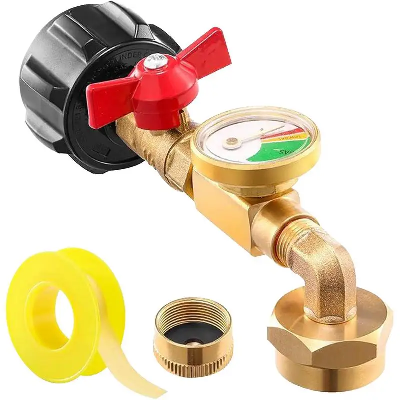 Propane Refill Elbow Adapter Solid Brass Elbow Adapter Precise Control Refill Adapter Grill Connectors & Hoses for Camping