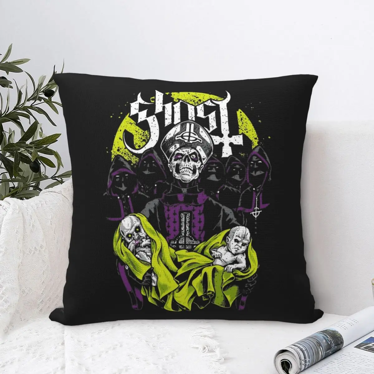 Ghost Band Square Pillow Case Heavy Metal Cushion Covers Vintage Decor Pillowcase for Sofa 18