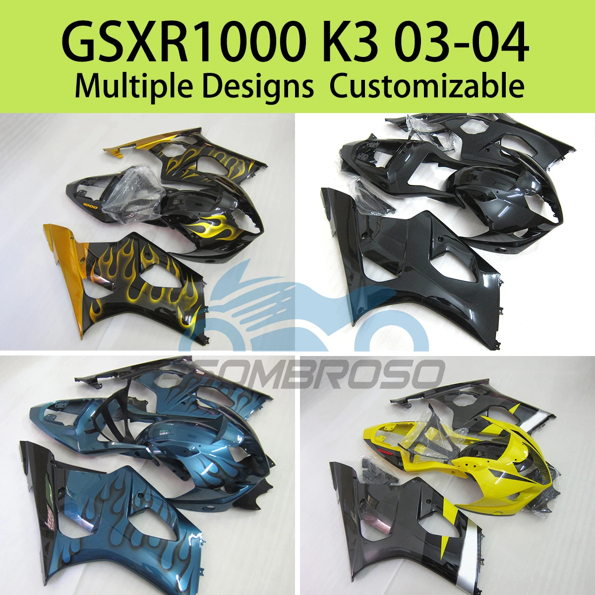 

GSXR1000 2003 2004, комплект обтекателей для SUZUKI GSXR 1000 K3 03 04, полный обтекатель послепродажного обслуживания, обтекатель из АБС-пластика