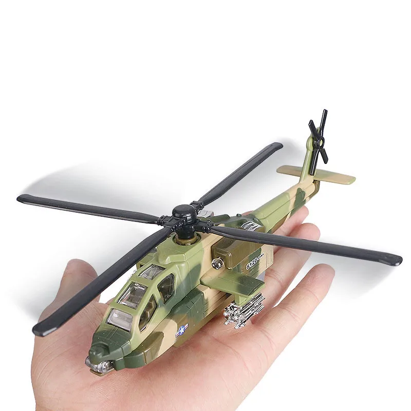 Quality alloy pull back 1:72 armed helicopter model,simulation sound and light aircraft toy,Diecast alloy toys,free shipping