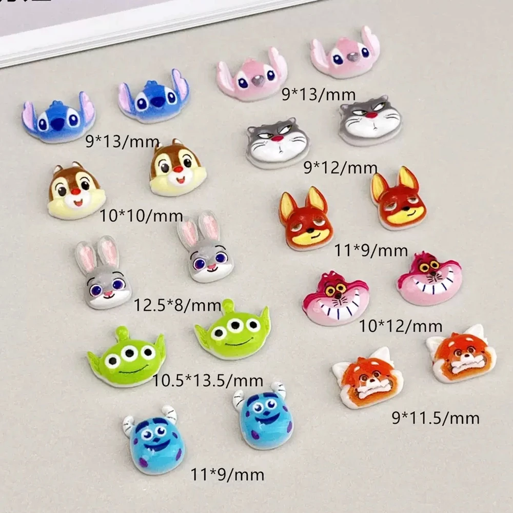 50 قطعة صغيرة Kawaii الكرتون الحيوان كبير الأذن الوحش سلسلة الراتنج سجل القصاصات Diy بها بنفسك القوس ديكور مانيكير اكسسوارات الحرف