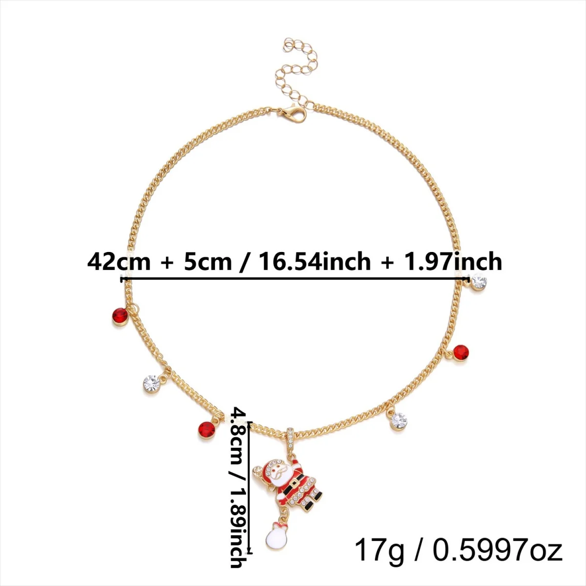 Weihnachts-Kletter-Santa-Weihnachtsmann-Geschenkbox-Anhänger-Halskette für Damen und Herren, Emaille-Santa-Weihnachtsmann-Teeservice-Choker, Neujahrsgeschenk-Schmuck – Detail 5