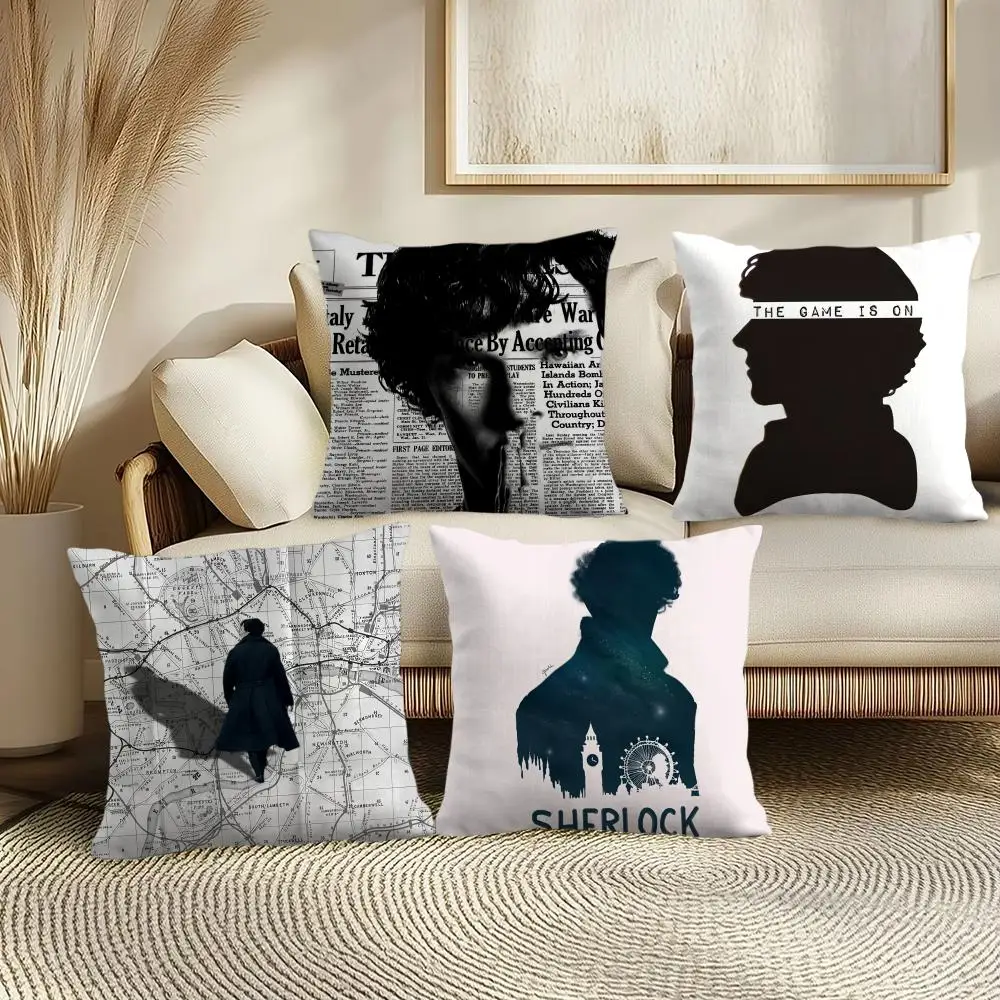 

Чехол для подушки S-Sherlock H-Holmes, мягкий плюшевый чехол для подушки, гладкая уютная текстура, эстетичный чехол для подушки, декор для дома