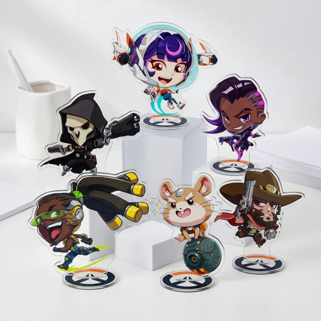 Game Overwatch 2 Acrylic Stand keyring Anime Toy Cosplay Character Roles Desktop OrnamentAccessories Good Collection Gifts 10cm