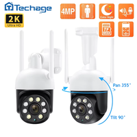 Techage WiFi 4MP PTZ IP камера Двусторонняя аудиосвязь AI Human Detect камера ночного видения Беспроводная P2P камера видеонаблю