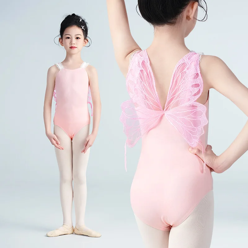 

Детская мода балетный танцевальный трико для девочек хлопковые бабочки балетные танцевальные костюмы трико