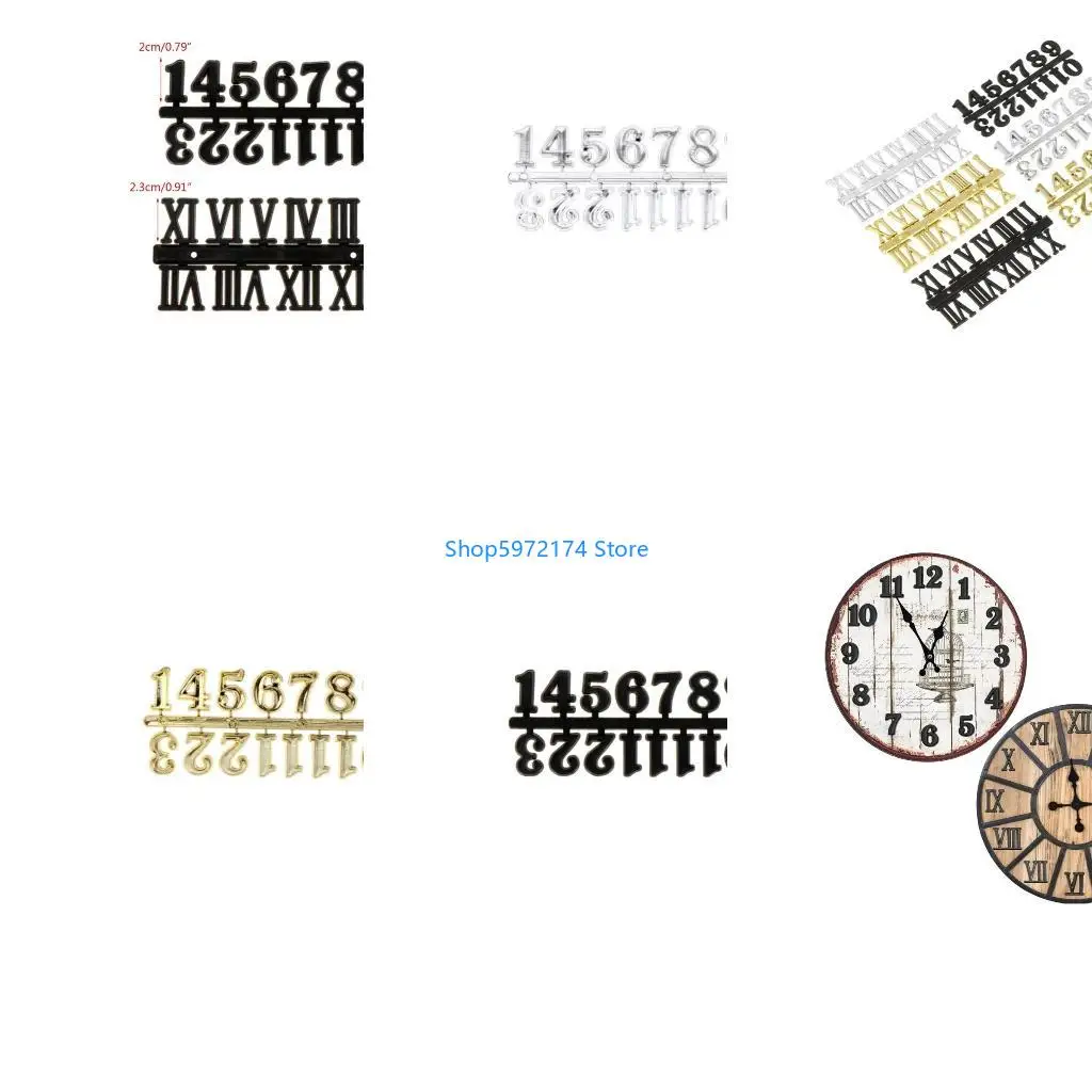Y3NB 1 Set Clock Numbers DIY Parts Arabic Roman Numeral Clocks Number Plate Taste Wall Clock Accessories Replacement Crafts