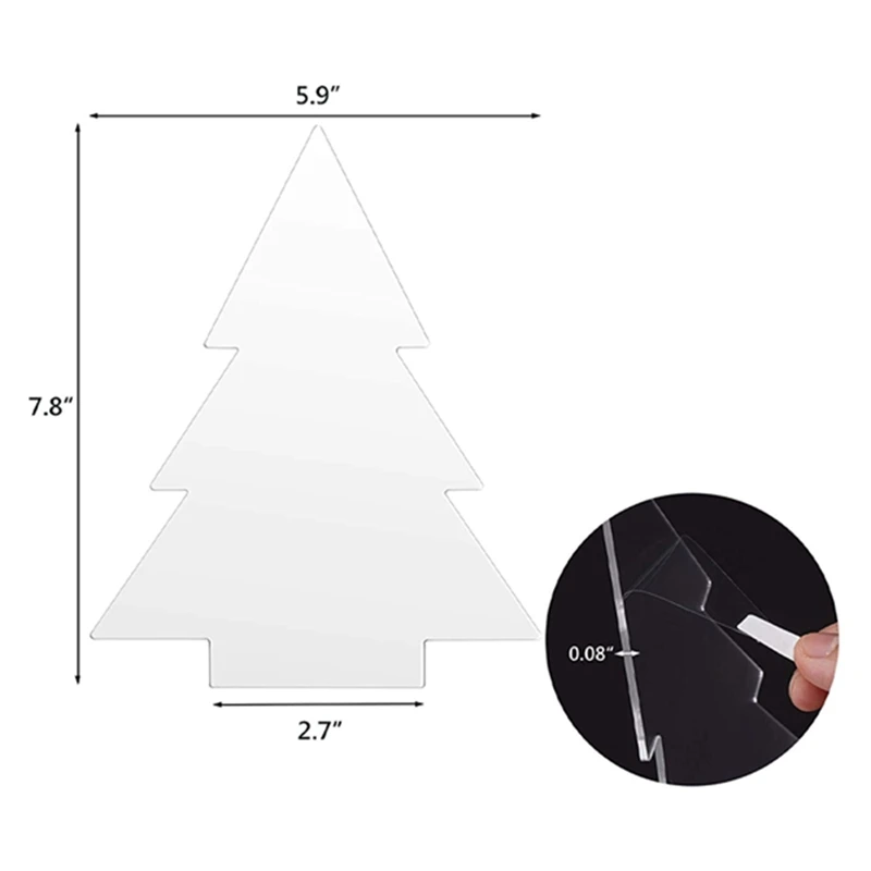 6 Pieces Acrylic Sheets Clear Cast For LED Lamp Base,2 Mm Thick Panel Board,Christmas Table Sign DIY Display Project