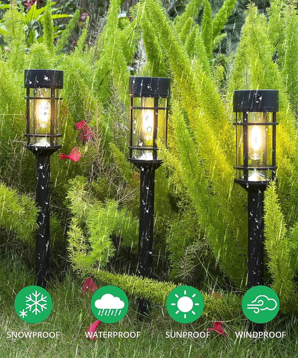 2PCS Solar Pathway Lights Waterproof Upgraded Walkway Landscape Outdoor Driveway Lights for Yard Lawn Patio Garden Decor