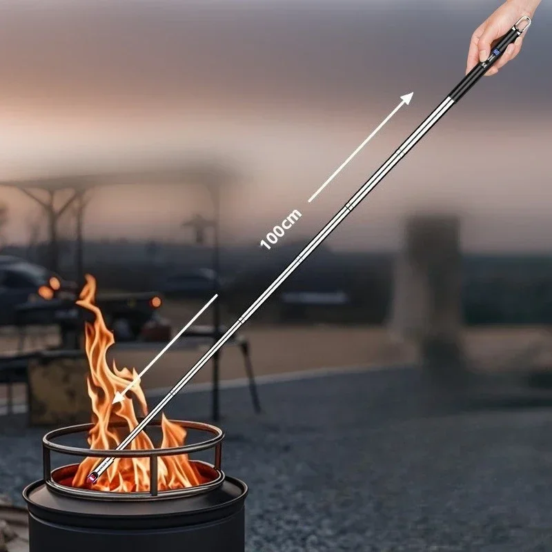 Ultra-Long Telescopic USB Arc Lighter Safe Eco-Friendly Rechargeable Igniter for BBQ Kitchen Fireplace Windproof USB Lighter