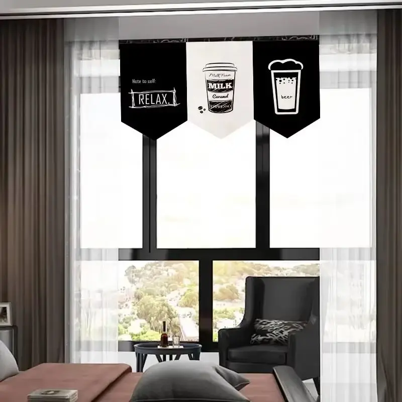 VIKAMA Coffee Triangle Bunting Banner Cup Wine Print Pennant Flags Hanging Decoration Cafe Bar Home Wall Decor Party Coffee