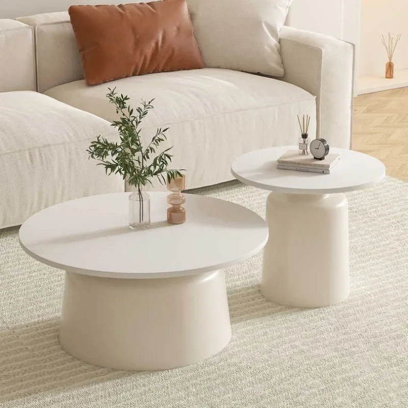 

Solid Wood Round Coffee Table Living Room Home Nordic Small Apartment Simple Modern Light Luxury Combination