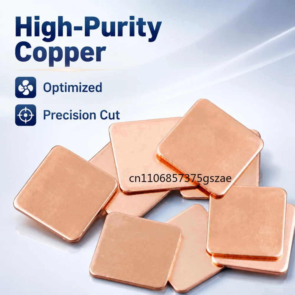 10Pcs 0.1mm-1.5mm Thickness Laptop Copper Sheet Plate Strip Shim Thermal Pad Heatsink Sheet For GPU CPU Chip RAM Cooling