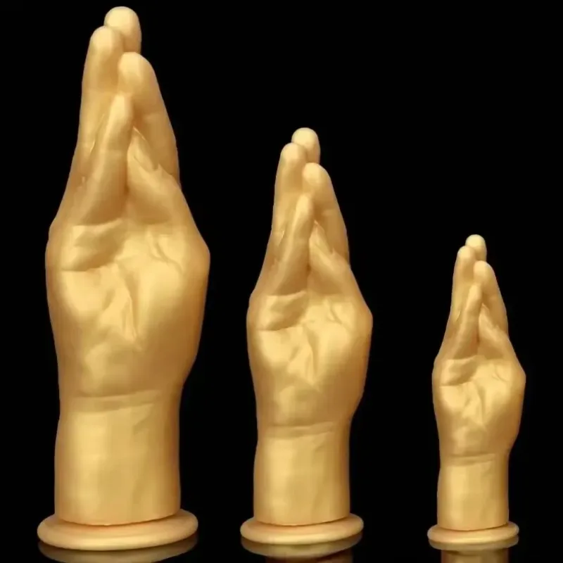 2026  3sizes Golden Realistic Hand Dildo Silicone Strong Suction Cup Big Fist Anal Plugs Butt Plug Vaginal Anal Fisting for Wome