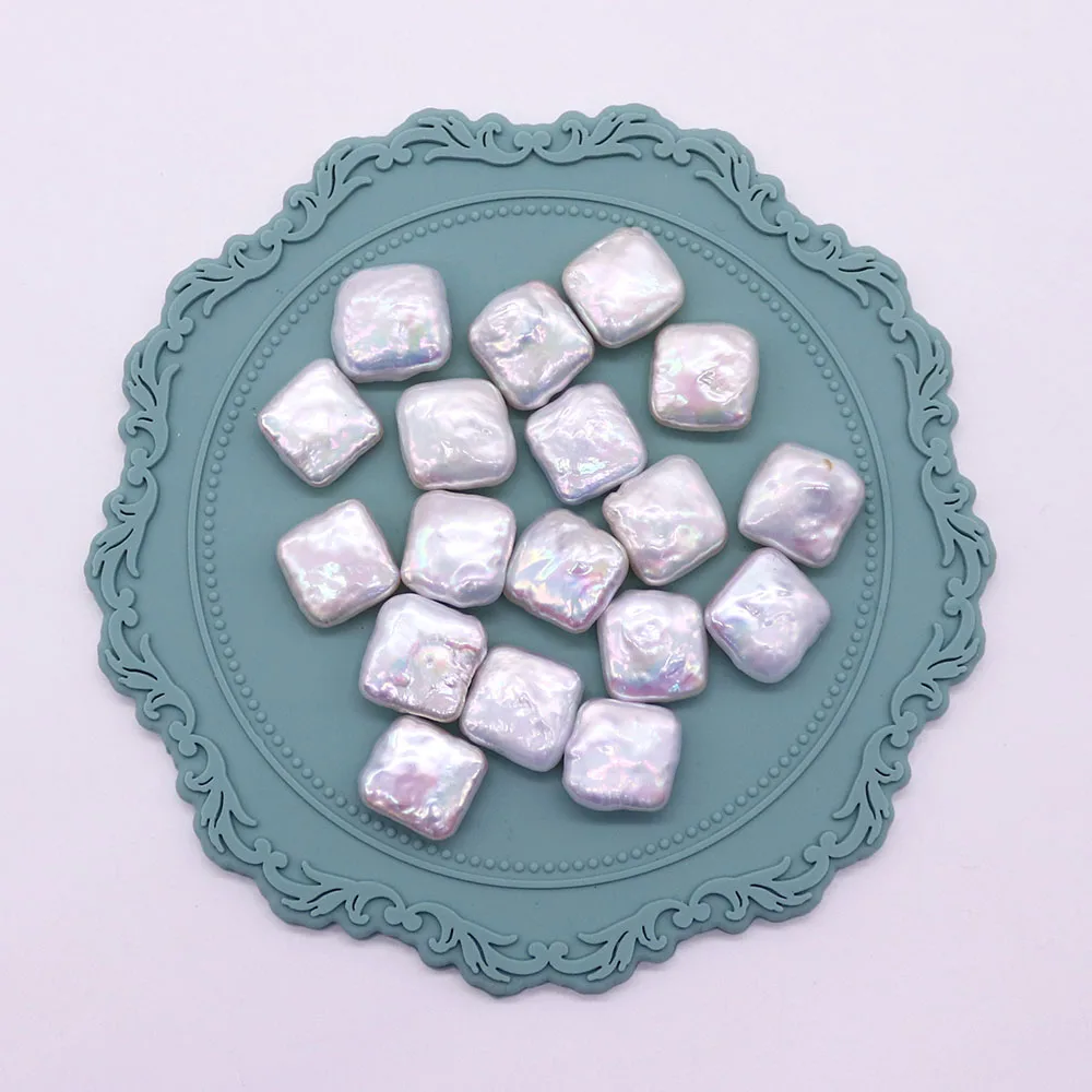 

5pcs Small Square Natural Freshwater Pearls White Loose Beads Non-drilled Pearls DIY Necklaces Bracelets Earrings Accessories