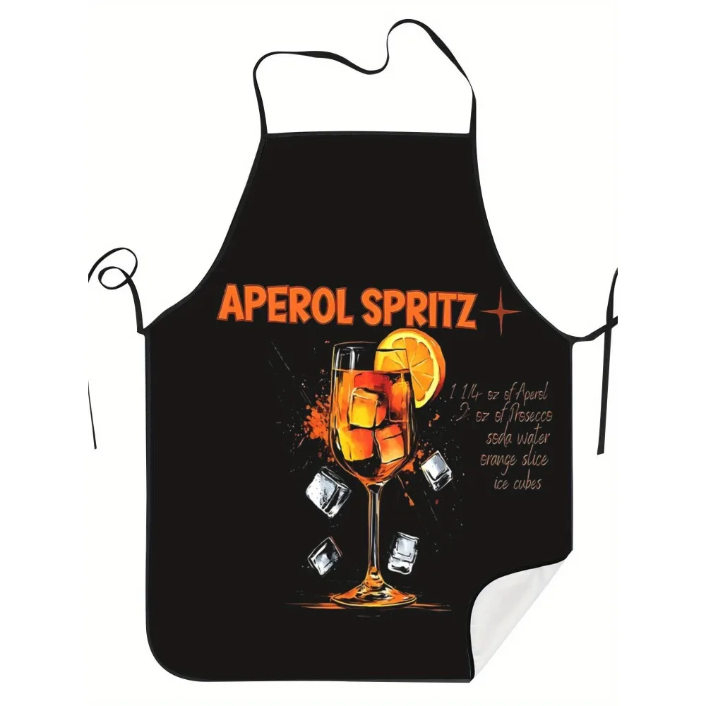 Delantal con Estampado Vintage de Aperol Spritz, Impermeable, con Temática de Cócteles, para Cocina, para Hombres y Mujeres, para el Hogar, para Asar a la Parrilla