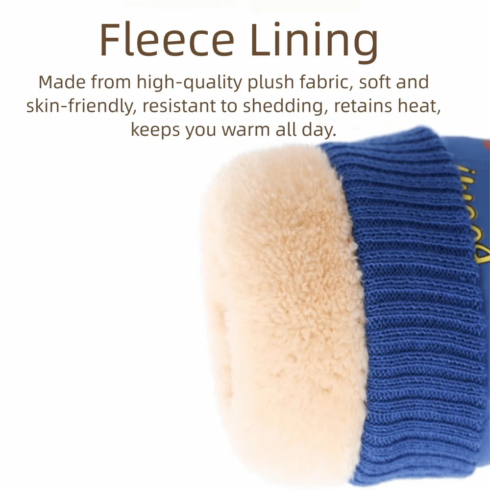 

Cartoon Dinosaur Ski Gloves Windproof Lining Thermal Snow Gloves Thickened Waterproof Velvet Warm Gloves For Boy Girl Children