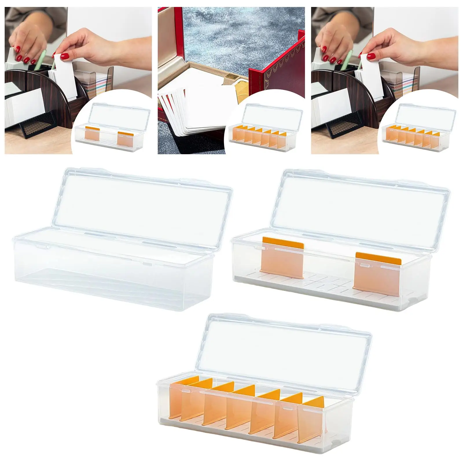 Caja de almacenamiento de tarjetas comerciales, soporte de exhibición portátil transparente de gran capacidad, colección de pasatiempos de protección, caja de almacenamiento de tarjetas resistente