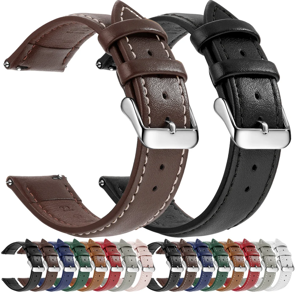 Top Grain Genuine Leather Watch Band, Quick Release 12/14/16/18/19/20/21/22/24 mm Watch Straps, Replacement Bands for Men 2030