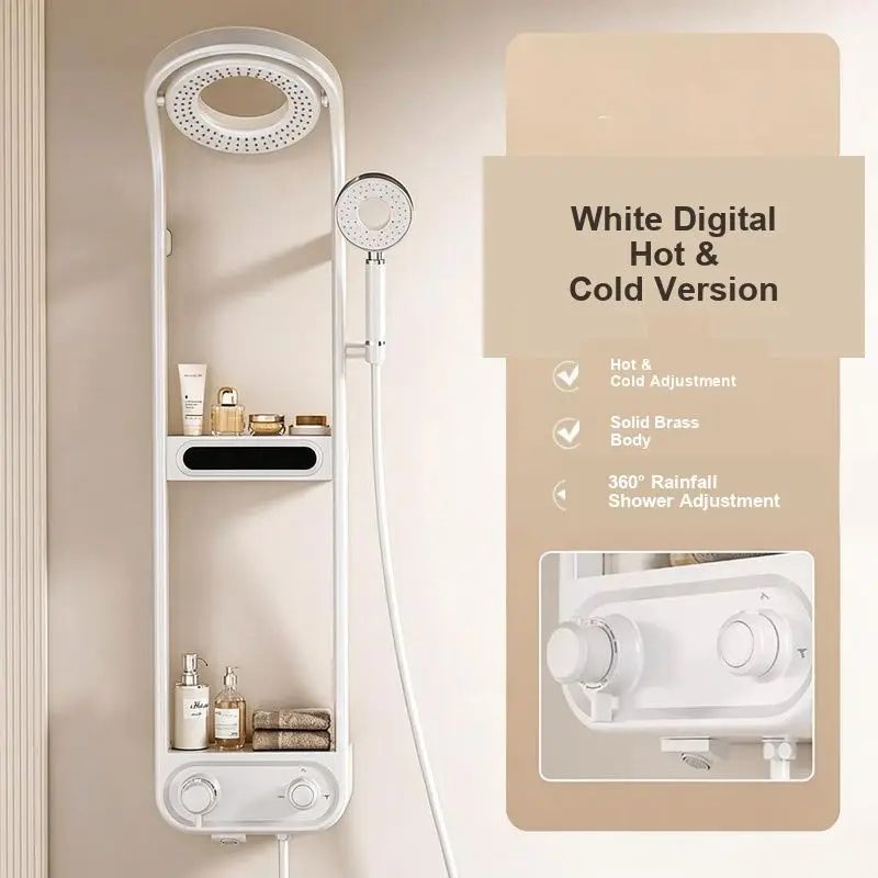 Shower Set Household Bathroom Supercharged Large Nozzle Multifunctional LED Disc Small Back Basket Shower