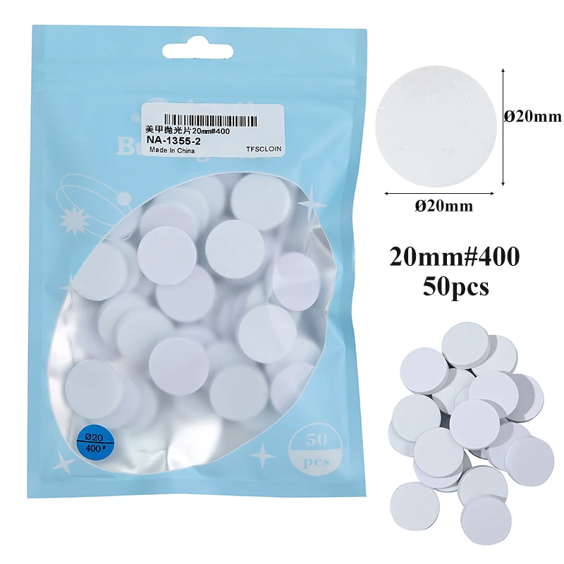 #180#400#800#1000 15/20/25MM Nail Buffing Disc Nail Surface Quick Polishing Grinding Disc Manicure Special Tool Accessories