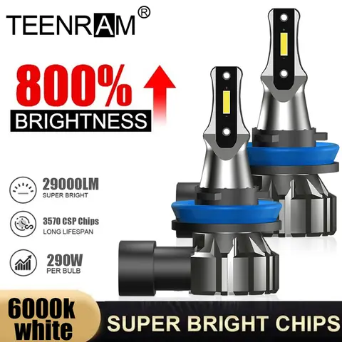 290W H4 H7 전면 조명 29000LM 플러그 앤 플레이 9005 HB3 9006 HB4 LED 헤드라이트 전구 6000K 12V H1 H11 9012 HIR2 터보 자동 램프
