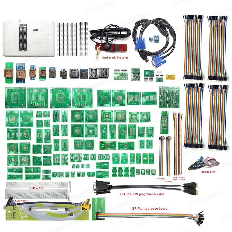 Stock& Original RT809H Programmer with 122 adapter boards EPROM FLASH Universal programmer