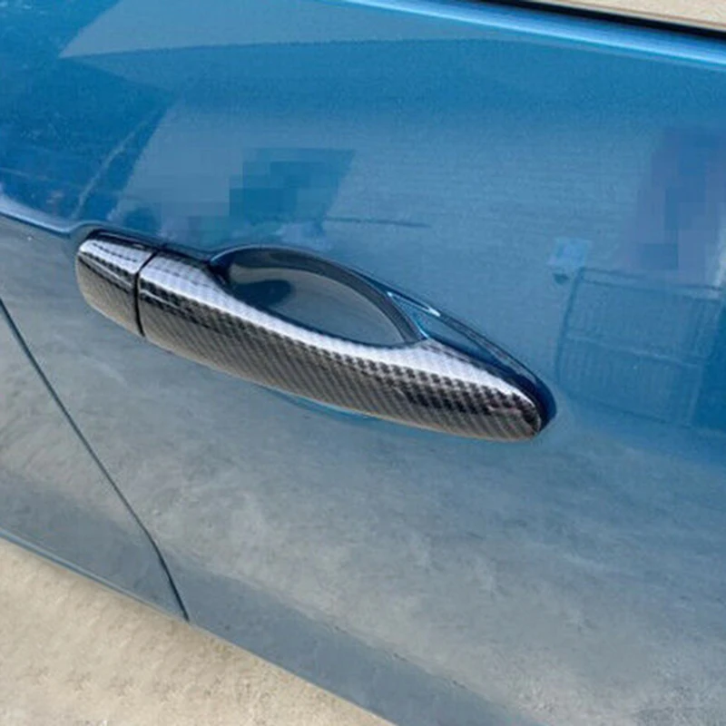 Carbon Fiber Rearview Mirror Cover + Exterior Outside Door Handle Cover Trim For Nissan Rogue TIIDA X-TRAIL Maxima Kicks