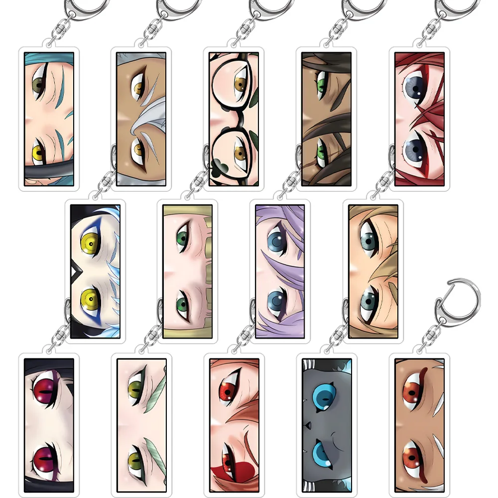 Twisted Wonderland Anime Eyes Panel Acrylic Keychain Rectangle Character Eye Close Up Bag Pendant Game Merch Collectible Gift