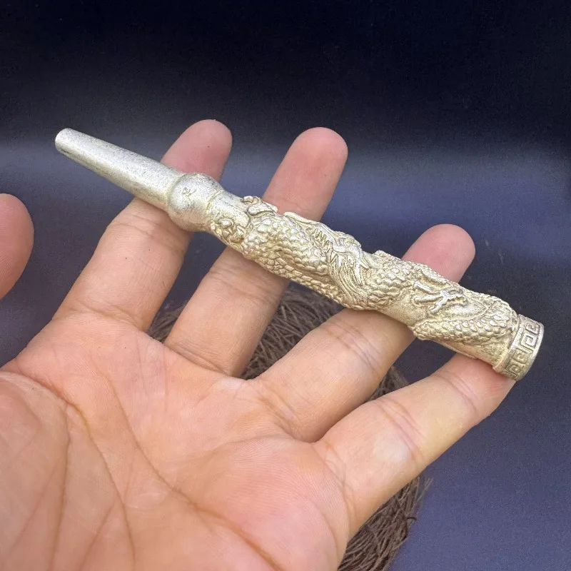 Antique Craft Zodiac Dragon Cigarette Holder, Collectible Handcrafted Smoking Accessory Present