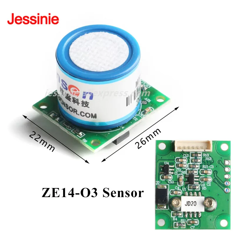 ZE14-O3 Electrochemical Ozone Sensor Module 0-100ppm 5V UART for Civilian Disinfection Cabinet O3 Detection