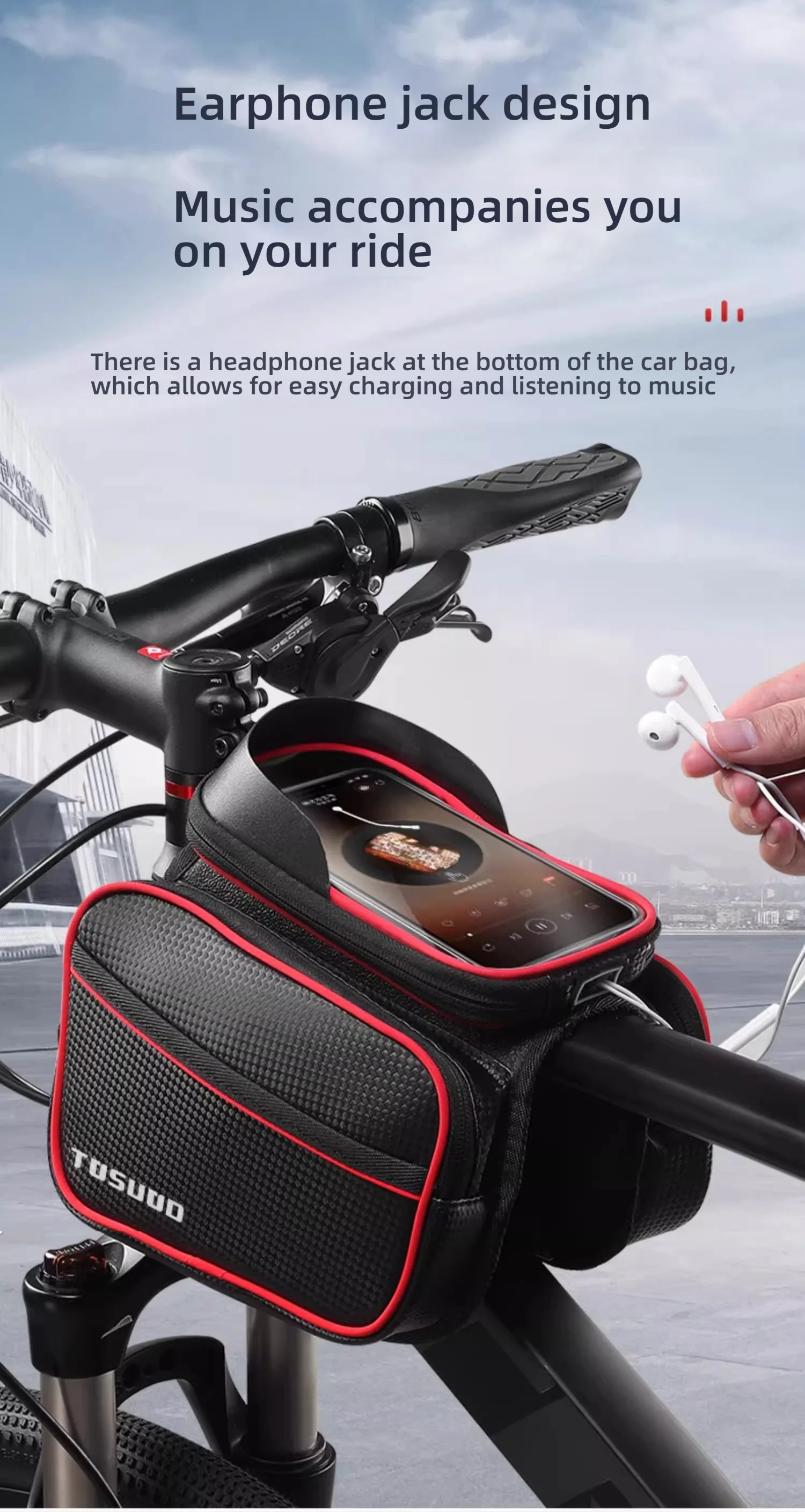 TOSUOD Mountainbike Tasche Vorne Lenker Tasche Regendicht 6,2 zoll Handy Fall Fahrrad Oberrohr Tasche Radfahren Zubehör – Detail 10