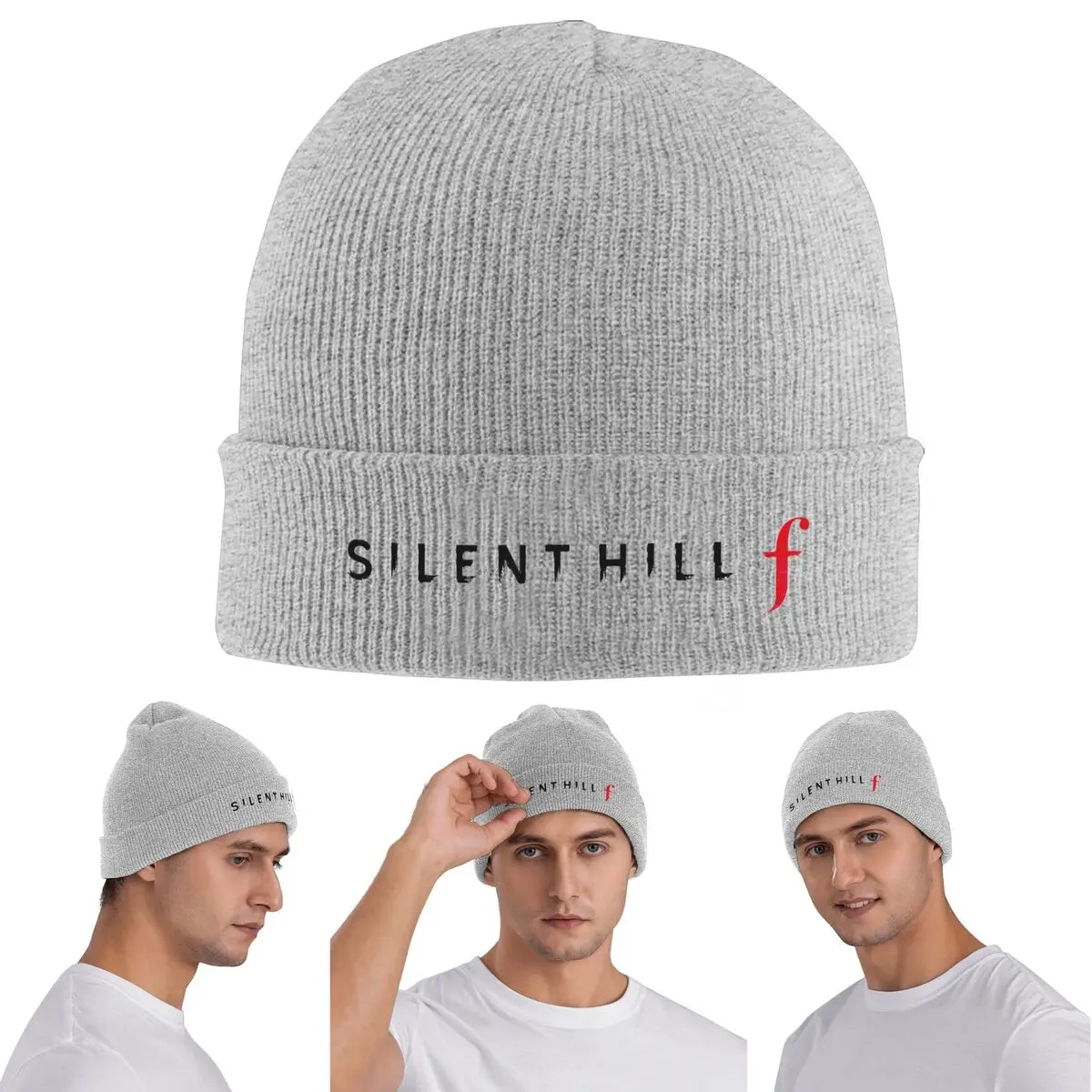 

Silent Hill F Horror Game Теплая вязаная шапка Зимняя вязаная шапка Skullies Шапки Хип-хоп Шапки для унисекс
