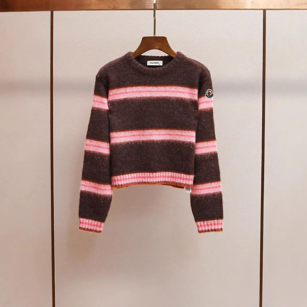 

MaSande High-End Women's Faionable Retro Korean Sle Sweet Gentle Stripe Knitwear Spring New Arrival Long Sve Polyester...