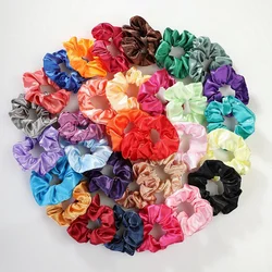 10/30/50PCS Large Intestine Hair Bands ins Vintage Simple Versatile French Satin Sateen Simulated Silk Satin Hair Accessories