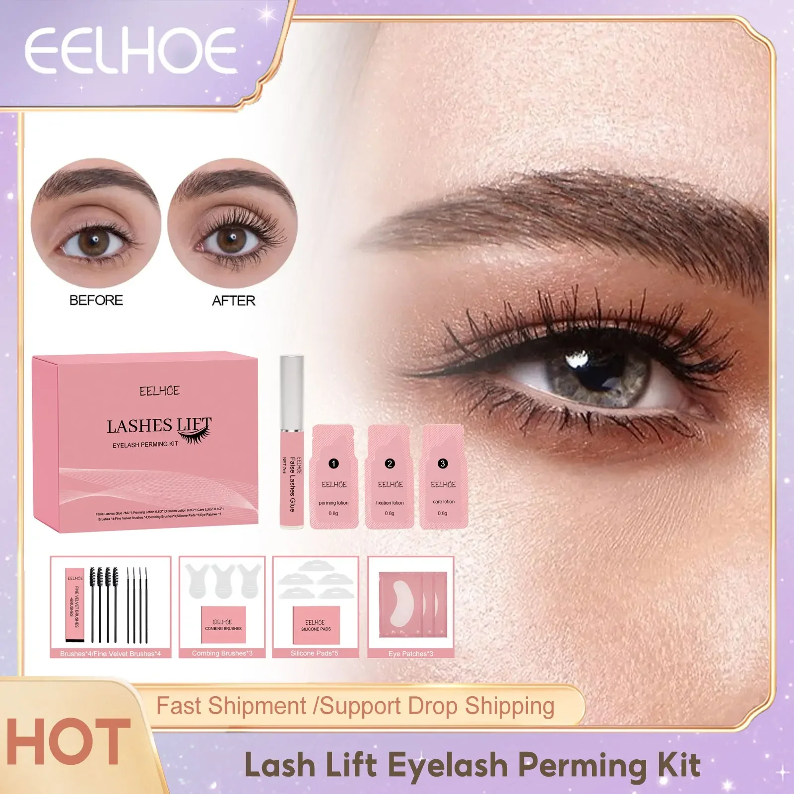 

Lash Lift Kit Lifting Brow Eyelash Enhancer Semi-Permanent Lasting Eyelash Lifting Lash Perm Natural Eyelash Makeup Tools