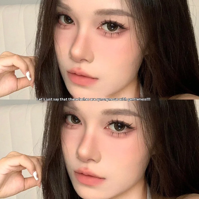 Pestañas postizas marrones sin pegamento, No necesita eliminación, ojos de zorro esponjosos naturales, pestañas reutilizables, fácil de aplicar, uso diario ligero