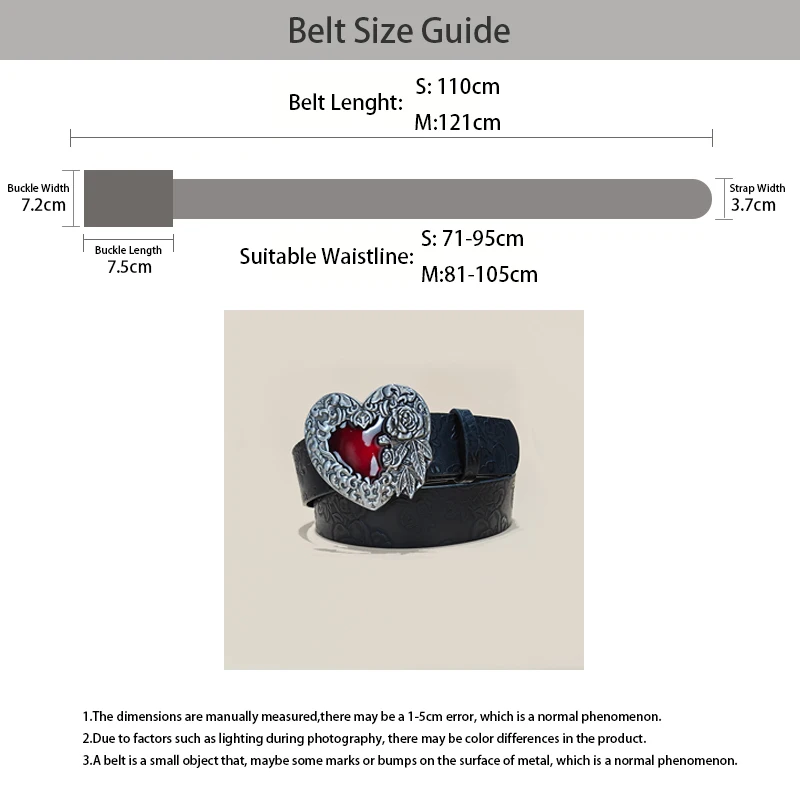 Neue Gothic Punk Leder Y2k Gürtel Für Frauen Männer Herz Schnalle Taille Halloween Luxus Weibliche Jeans Hosen Dekorative Bund – Detail 17