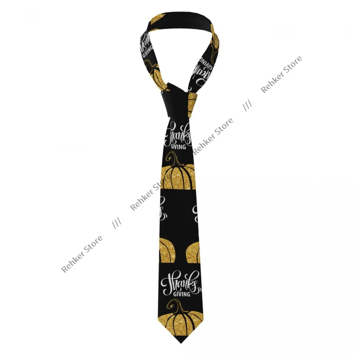 Happy Thanksgiving Day With Golden Pumpkin Tie Necktie Tie Clothing Accessories