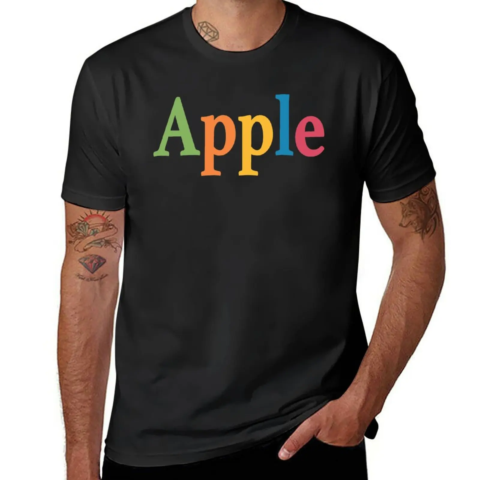 New Apple Retro Multi Color T-Shirt sublime t shirt boys animal print shirt Tee shirt oversized t shirt men