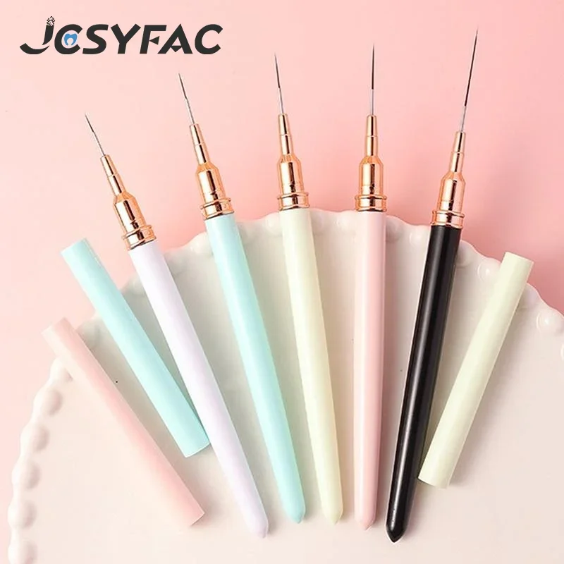 5 stks UV Gel Nagelborstels Kits Nail Art Liner Brush Set Franse Streep Lijn Schilderij Tekening Bloem Pen Professionele manicure Tool