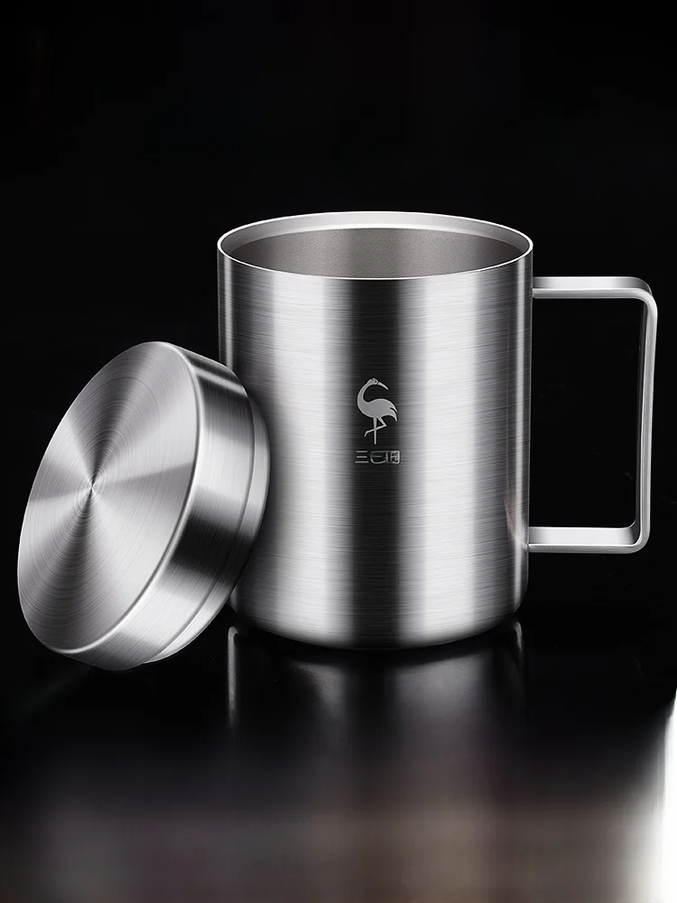 

Children's Stainl Steel Water Cup with Lid Anti-Scalding Durable Kindergarten Special Mugs Tee Four Steel Mark Cups