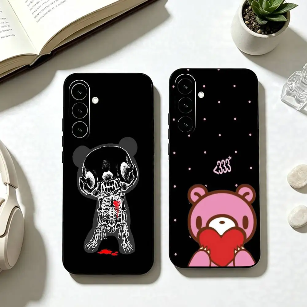 G-Gloomy-Cute Bear  Phone Case Black Silicone Soft For Samsung Galaxy A73,A72,A71,A70,A53,A52,A51