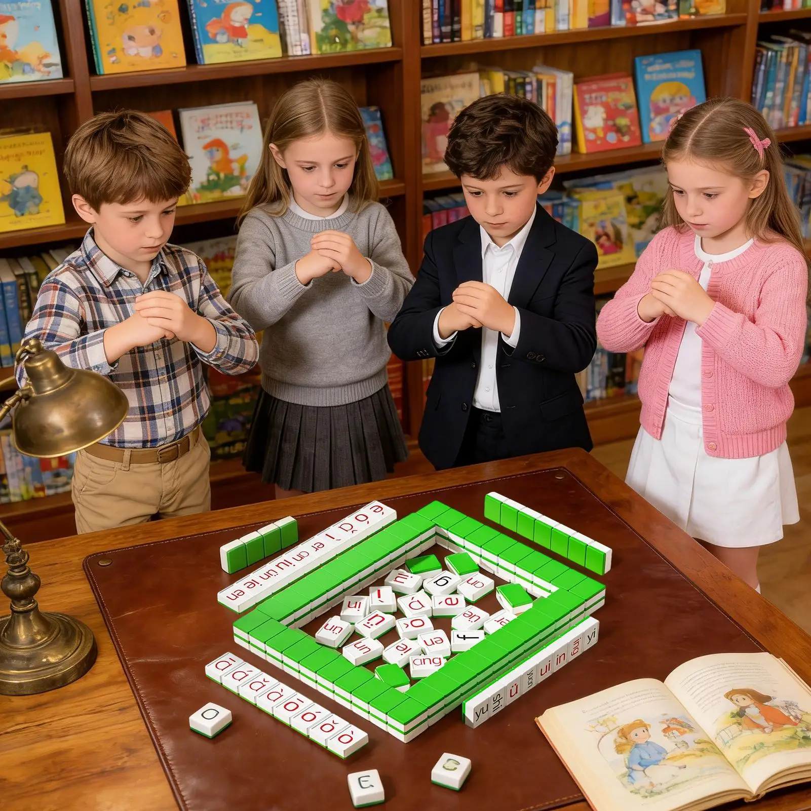 

Kids Learning Toys Early Education Pinyin Mahjong Tiles Educational Party Game For Home School Classroom Boys Girls Family