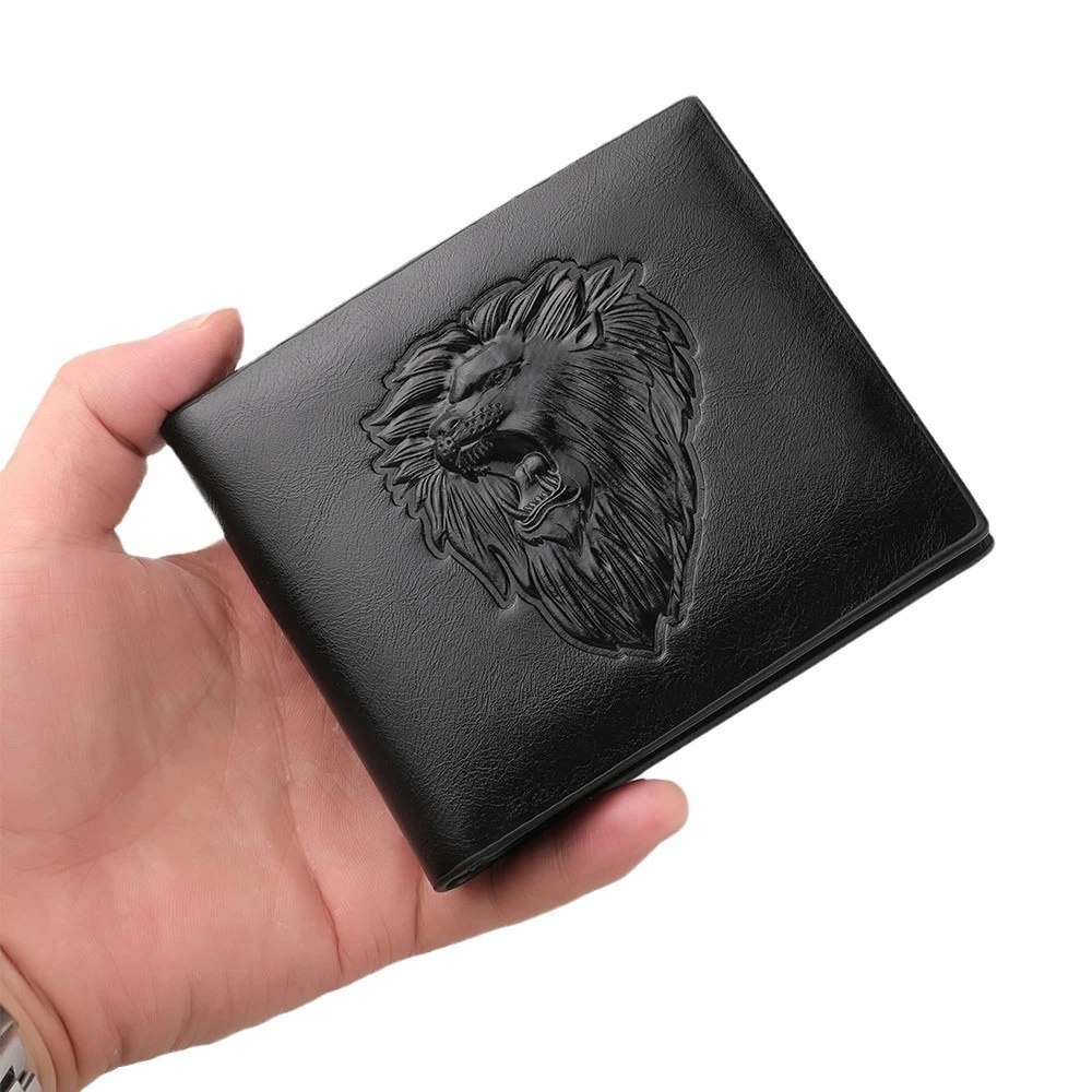 2024 Leather Men's Wallet Tri-Fold Short Coin Purses Rfid A…