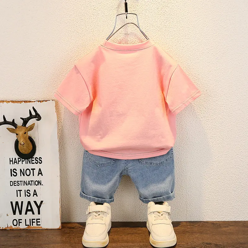 New Summer Kids Boy Kids Clothes Set Children Clothing Suit Tops Short-sleeve T-shirt Pants 2pcs/set Sport Infant Clothing