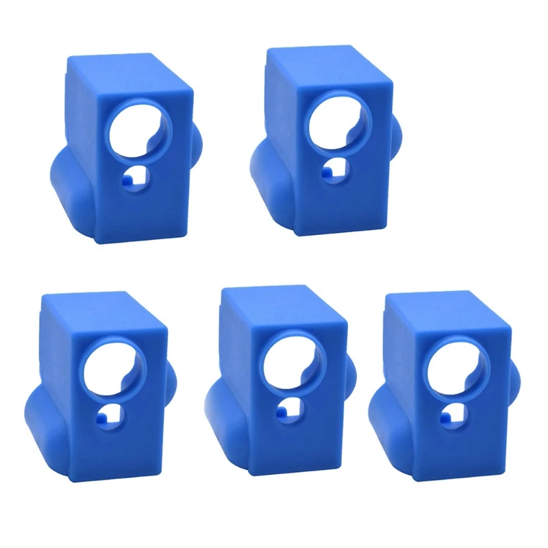 3D Printer Volcano Nozzle Silicone Sleeve Sock Heating Block for Sidewinder X1&for Genius 5Pcs/Pack Blue